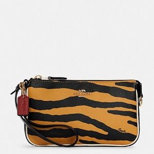 Coach leather tiger print bag
